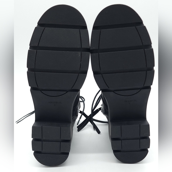 Golo War & Peace Black Napa Leather Lace-up Zip Combat Boots Size 8 - Picture 11 of 11